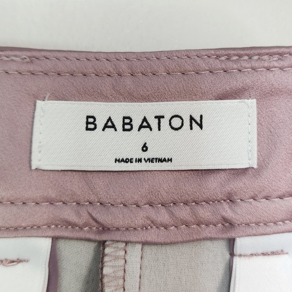 🌿 Aritzia Babaton Mauve Vegan Leather Wide Leg Pants, Size 6 ~ EUC - Picture 12 of 13
